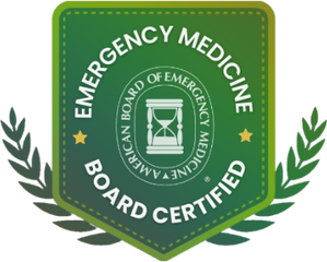 Board Certified by the American Board of Emergency Medicine